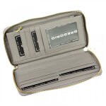 Luxusní dámská kožená lakovaná peněženka Gregorio Percis, stříbrná