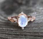 Emporial prsten 14k zlato Vermeil GU-DR190780R-ROSEGOLD-MOONSTONE-ZIRCON Velikost: 5 (EU: 49-50)