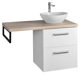 AQUALINE - VEGA sestava koupelnového nábytku, š. 97,5 cm, bílá/dub platin VG052-02