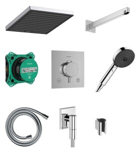 HANSGROHE - Pulsify E Sprchový set s termostatem pod omítku, s tělesem, 26x26 cm, EcoSmart, chrom 24625000