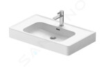 DURAVIT - Soleil by Starck Umyvadlo nábytkové 800x480 mm, s přepadem, otvor pro baterii, WonderGliss, bílá 23778000001