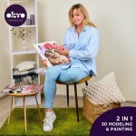 OKTO Malba a 3D modelování obraz "Kočka s květinovou korunkou" 30x40 cm, OKTO, W051117