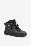 Wysokie Sneakersy Z Saszetką Na Platformie Czarne Saramis Velikost: 39