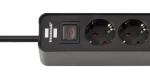 Brennenstuhl Ecolor prodlužovačka 4 zásuvky černá / Prodlužovací kabel / 2x USB-C / 1,5 m / bezpečnostní vypínač (1153240106)