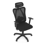 Židle kancelářská, nastavitelný podhlavník, potah černá síťovina mesh, mechanika permanent kontakt