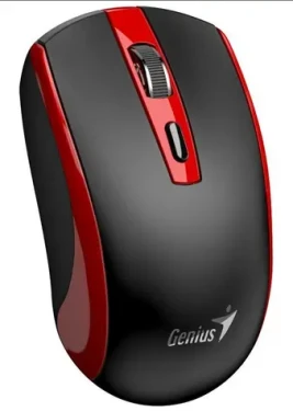 Genius ECO-8150 černo-červená / Optická bezdrátová myš / 1200 dpi / Copilot / 4 tlačítka / dobíjecí (31030045401)