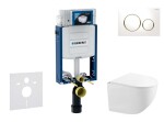 GEBERIT - Kombifix Set předstěnové instalace, kompaktního klozetu Gaia a sedátka softclose, tlačítko Sigma20, bílá/pozlacená SANI15CA3128