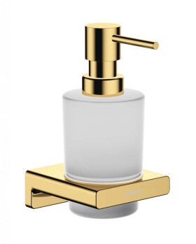 HANSGROHE - AddStoris Dávkovač mýdla s držákem, matné sklo/leštěný vzhled zlata 41745990