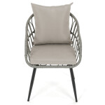 Zahradní židle, kov, polyratan, šedá, AZ-F1406 GREY