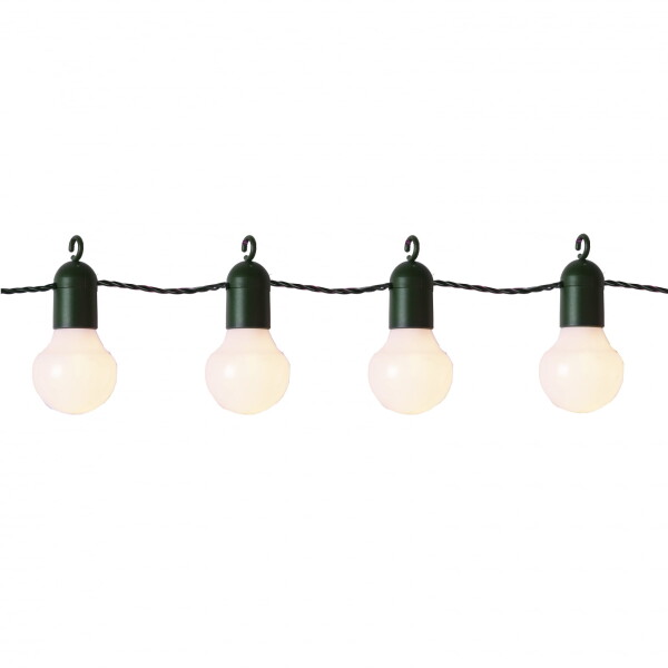STAR TRADING Světelný řetěz 20 LED White Bulbs Hooky, černá barva, plast