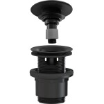CERANO Umyvadlová výpusť - 5/4“ click-clack s přepadem - neuzavíratelná - plast - 35/50mm - černá matná