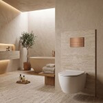 REA - Podomítkový Instalační Set Slim 024N pro WC s Tlačítkem T Brush Copper KPL-E1053