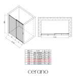 CERANO - Sprchové posuvné dveře Santoro L/P - 8 mm - černá matná, grafitové sklo - 140x195 CER-537436