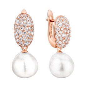 Náušnice s 11 mm Kasumi perlou Silvanni Gold - stříbro 925/1000, Zlatá Bílá