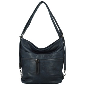 Trendy dámský koženkový kabelko-batoh Kavya, tmavě modrý