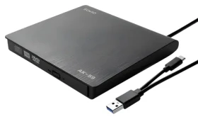 AK-59 černá / Vypalovačka DVD±RW / Externí / Slim / USB-C/USB-A (SAVAK-59)
