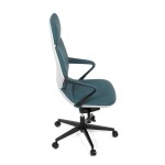 Kancelářské křeslo, zelená ekokůže, houpací mechanismus s aretací ve 4 polohách, kovový kříž, kolečka pro tvrdé povrchy