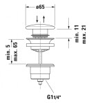 DURAVIT - Příslušenství Uzavíratelná umyvadlová výpusť Push-Open, 1 1/4, bílá 0050790000