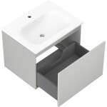 MEXEN/S - Orio koupelnová skříňka 60 cm s umyvadlem Vela, 1 šuplík, šedá mat/bílá mat 91A10-06047-1-BF62-W23M01