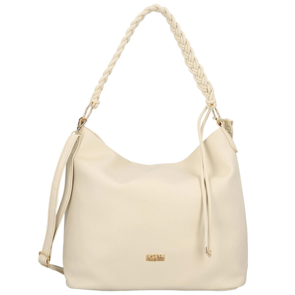 Moderní dámská koženková kabelka na rameno Bonnie, béžová