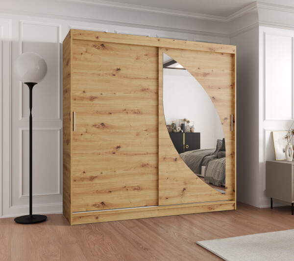 Šatní skříň Abi Milo Rozměry: 200 cm, Barva korpusu + barva dveří: Dub artisan + Dub artisan