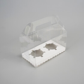 Cake star plastový box na 2ks cupcakes s vložkou 16 x 9,5 x 15,8 cm