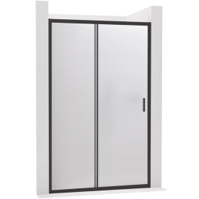 CERANO Sprchové posuvné dveře Varone LINE L/P - 6 mm - černá matná, mléčné sklo - 150x195 cm