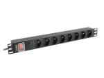 Lanberg SPD-3MP černá / Napájecí lišta do racku (PDU) / 19" / 1U / 7x Schuko / 16A / 2 m (PDU-PRO-07F-0200-BK)