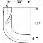 GEBERIT - Příslušenství Koleno PE BottomTurn, d 110 mm, černá 367.615.16.1