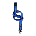 Djois páska barevná na jmenovku s bezpečnostní pojistkou, karabinka, kroužek na klíče, modrá, 10 ks