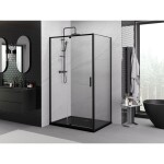 MEXEN/S - Exo sprchový kout dveře křídlové 135 x 95, transparent, černá 819-135-095-70-00