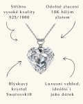 Royal Fashion stříbrný pozlacený Swarovski náhrdelník Srdce DPS0520