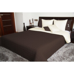 Domtextilu Oboustranná přikrývka na manželskou postel hnědé barvy Šířka: 75 cm | Délka: 160 cm