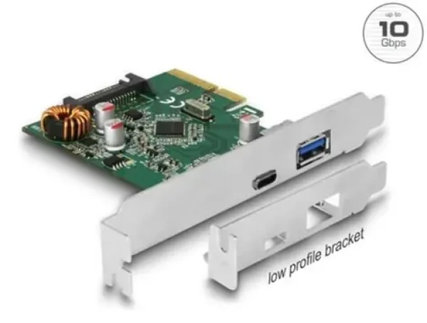 Delock / Rozšiřující karta USB / PCIe x4 / 1x USB-C + 1x USB-A / USB 3.2 Gen 2 (90299)