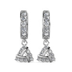 Elenys pozlacené náušnice s krystaly Swarovski® Triangl 18K bílé zlato