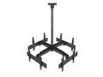 Equip černá / Stropní držák TV / pro 4 displeje / 32-65" / VESA 600x400 / nosnost 120 kg (650372)