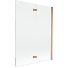 MEXEN - MIST vanová zástěna 130x150 cm 6mm 2-s, měď kartáčovaná, čirá, pravá 8A9-130-002-65-00-P