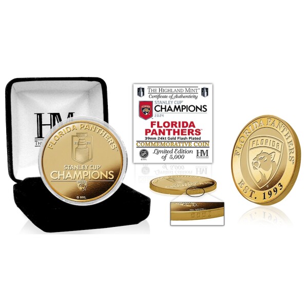 Fanatics Sběratelská mince Florida Panthers 2024 Stanley Cup Champions 39mm Gold Coin