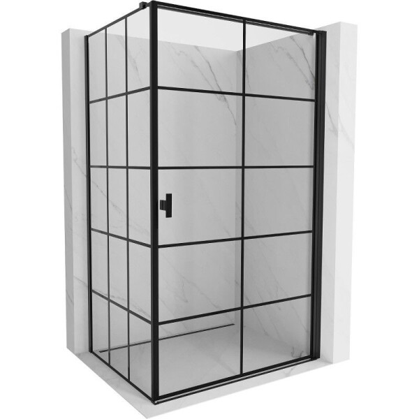 MEXEN/S - Mist-B sprchový kout dveře křídlové pravá 80 x 75, černá kratka, černá 8A2T-080-075-70-77-P
