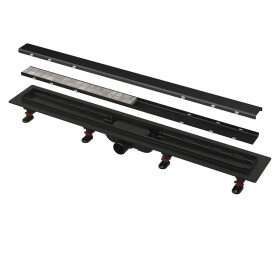 Alcadrain 1 - Alcadrain APZ19BLACK SIMPLE podlahový žlab 550 mm s oboustranným roštem černá-mat APZ19BLACK-550