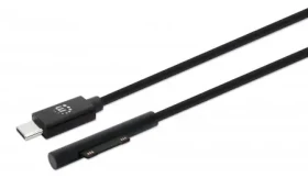 Manhattan Surface Connect - USB-C černý / Nabíjecí kabel / PD / 15 V / 1,8 m (353632)