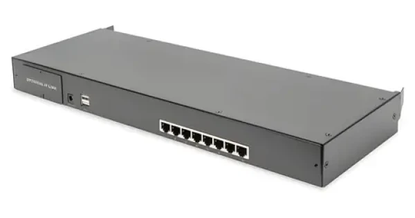 Digitus modulární CAT5 KVM switch 8-port / KVM switch / 8 portů / Dosah 60 m / Rack 1U (DS-72216)