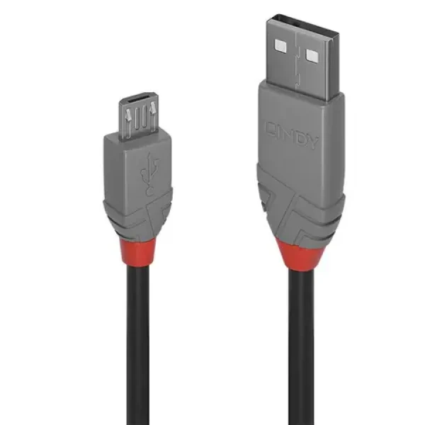 Lindy Anthra Line USB-A - Micro-USB B černá 0,2m / Kabel USB / USB 2.0 / 480 Mbit/s (36730)