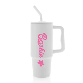 BARBIE - bílý cestovní termohrnek 900 ml