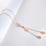 Ocelový náhrdelník se zirkony Francisca Gold - strom života, Zlatá 40 cm + 5 cm (prodloužení)