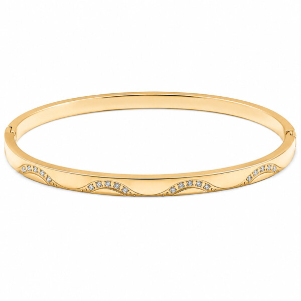 Pevný bangle náramek Laura Gold - chirurgická ocel, Zlatá
