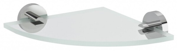 SAPHO - X-ROUND skleněná police rohová, čtvrtkruhová 200x200, chrom/čiré sklo XR009-11