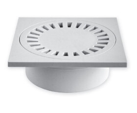 MIDAS Podlahová vpusť - přímá D50/55 bílá, plastová mřížka 150x150 mm p706