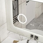 Erga Myra, LED zrcadlo 70x50 cm s kosmetickým zrcadlem 3x zvětšení, 2662 lm, 3 barvy světla, zadní osvětlení, ERG-V01-MYRA-7050-00