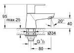 GROHE - BauLoop Umyvadlový ventil, chrom 20422000